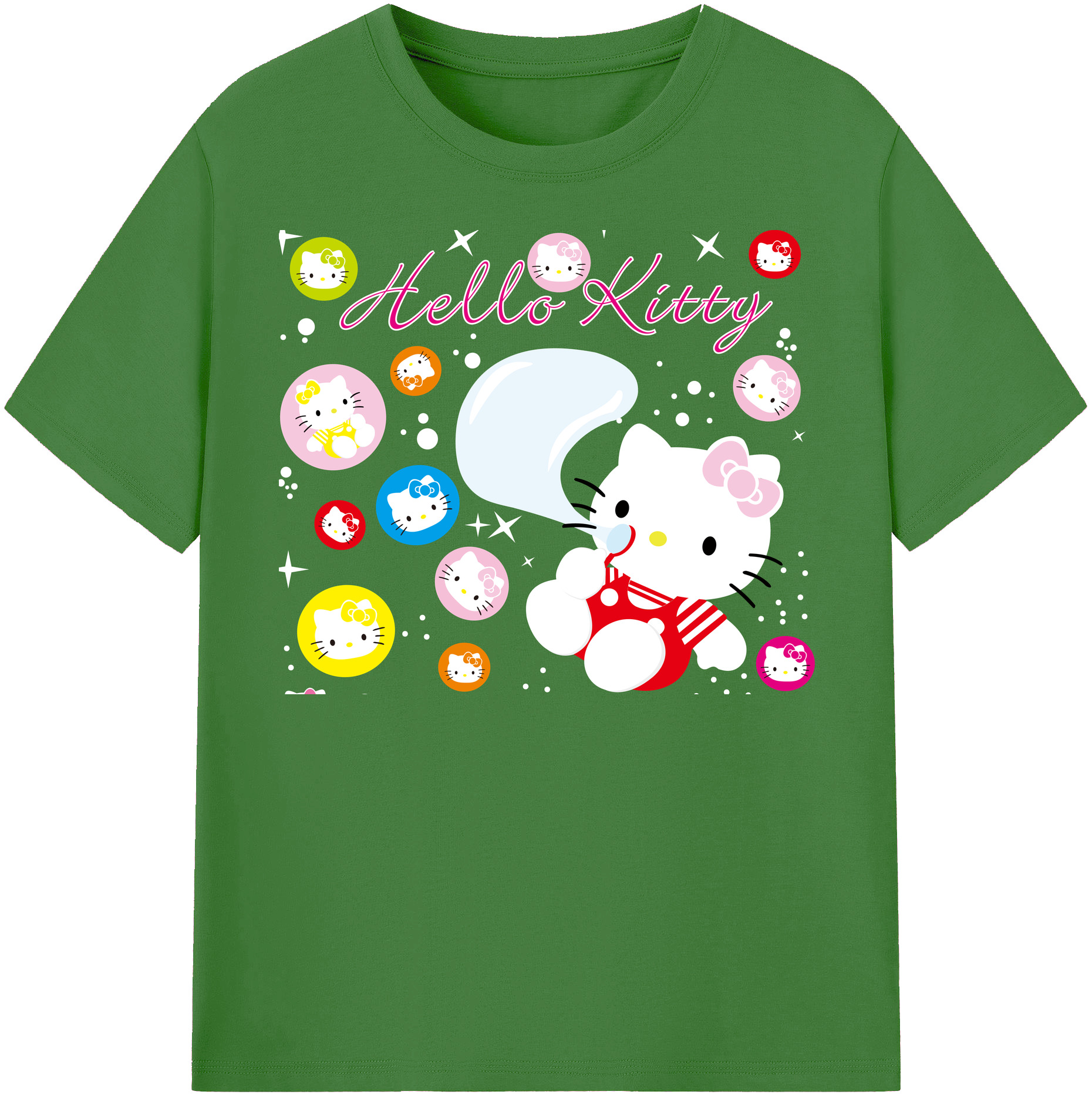（画像用） Hello Kitty ハローキティ レディースカジュアルプリントTシャツ（綿100％）